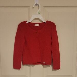 4Y Kids Condor Red Garter Stitch Knitted Cardigan